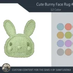 HQ Cute Bunny Face Dance Rug #4 Samtuse963