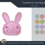 HQ Cute Bunny Face Dance Rug #4 Samtuse963