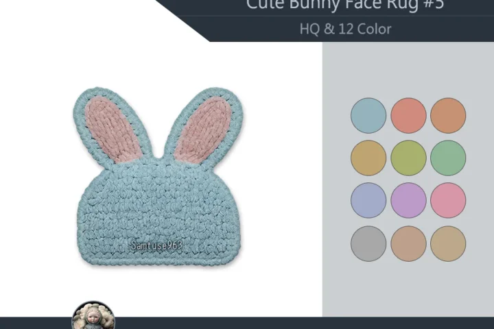 HQ Cute Bunny Face Dance Rug #5 Samtuse963