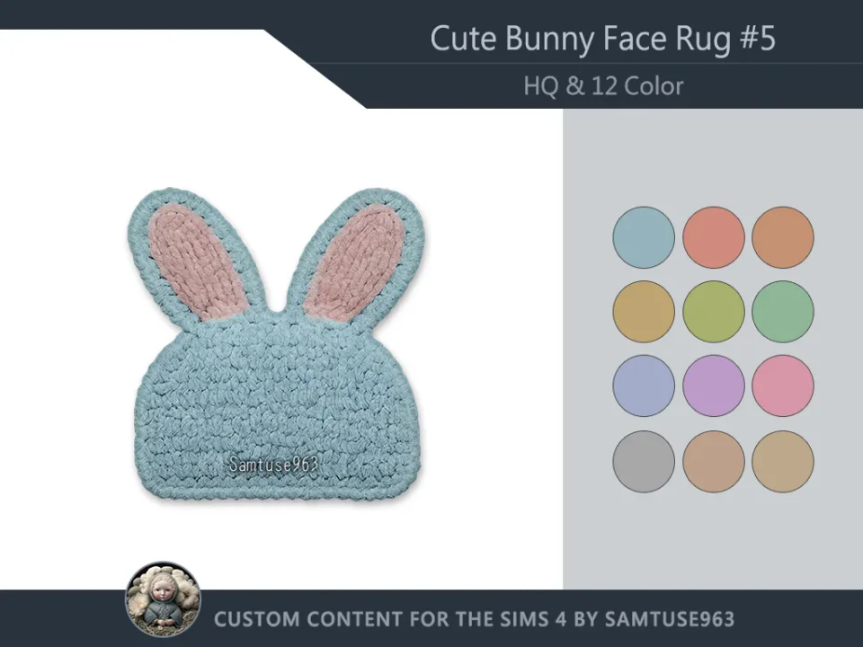 HQ Cute Bunny Face Dance Rug #5 Samtuse963