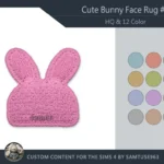 HQ Cute Bunny Face Dance Rug #5 Samtuse963