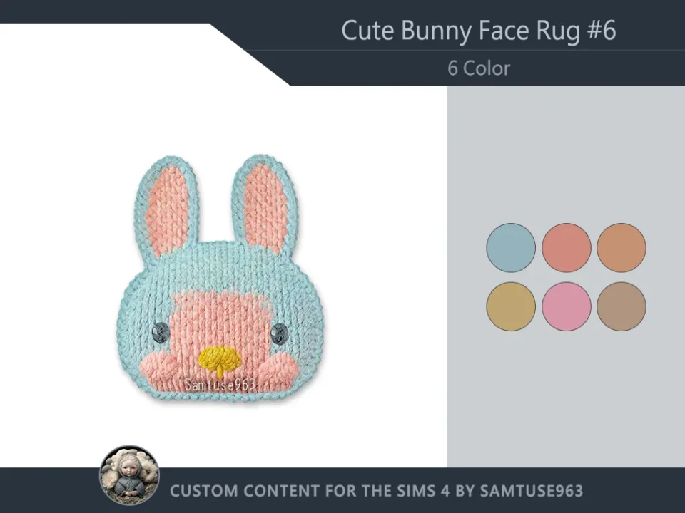 Cute Bunny Face Dance Rug #6 Samtuse963