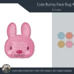 Cute Bunny Face Dance Rug #6 Samtuse963