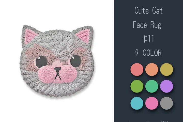 Cute Cat Face Dance Rug #11 Samtuse963