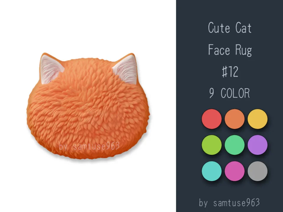 Cute Cat Face Dance Rug #12 Samtuse963