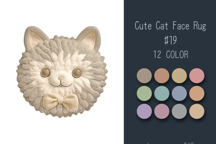 Cute Cat Face Dance Rug #19 Samtuse963