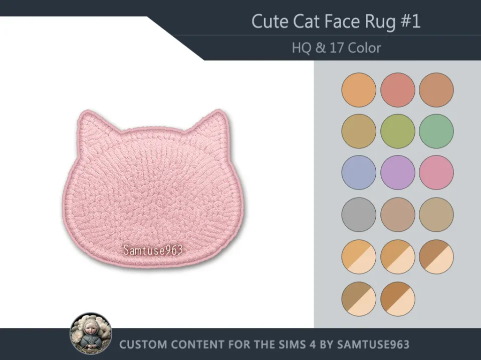 Cute Cat Face Dance Rug #1 Samtuse963