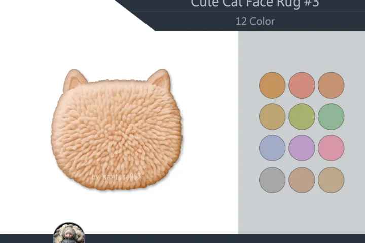 HQ Cute Cat Face Dance Rug #4 Samtuse963