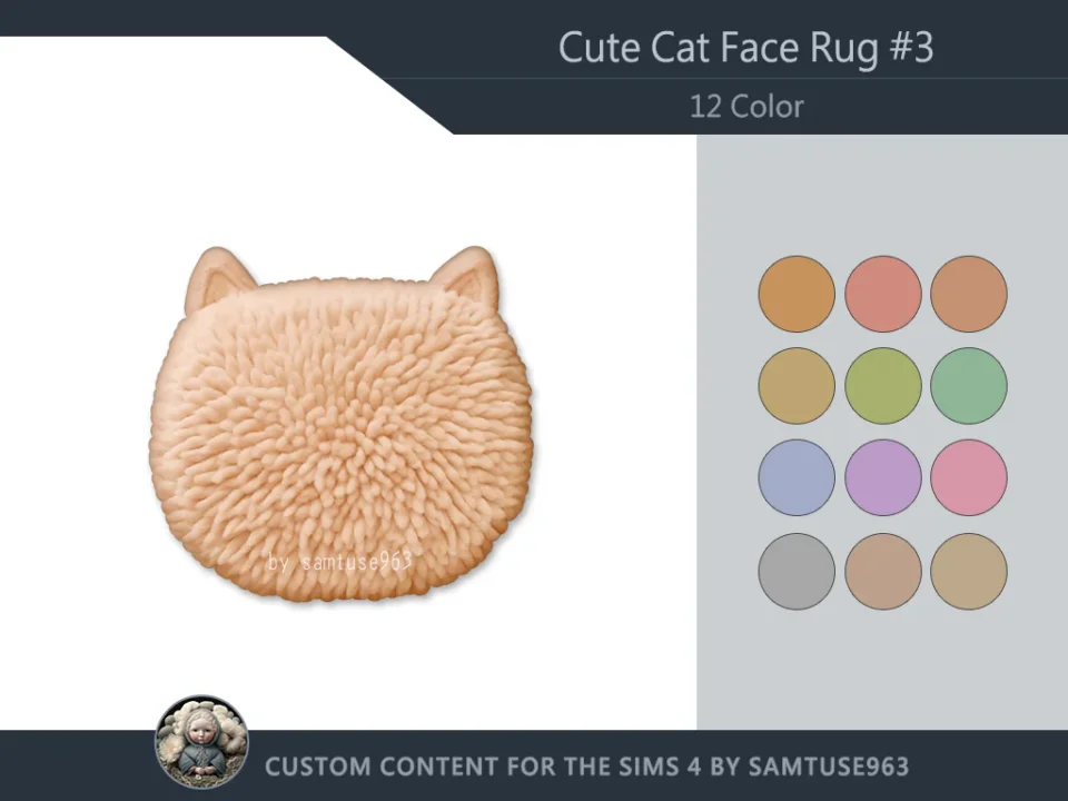 HQ Cute Cat Face Dance Rug #4 Samtuse963