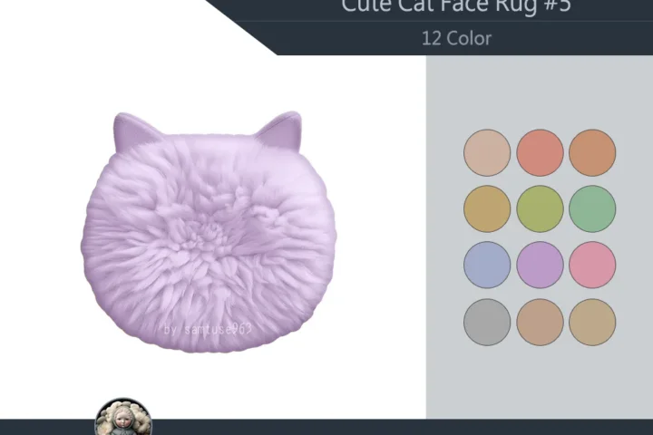 HQ Cute Cat Face Dance Rug #5 Samtuse963