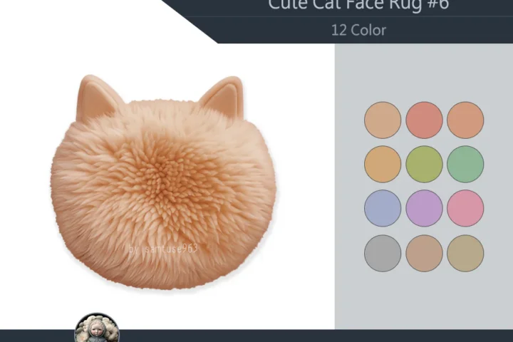 HQ Cute Cat Face Dance Rug #6 Samtuse963