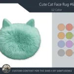 HQ Cute Cat Face Dance Rug #6 Samtuse963