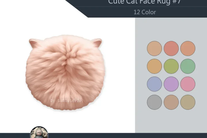 HQ Cute Cat Face Dance Rug #7 Samtuse963
