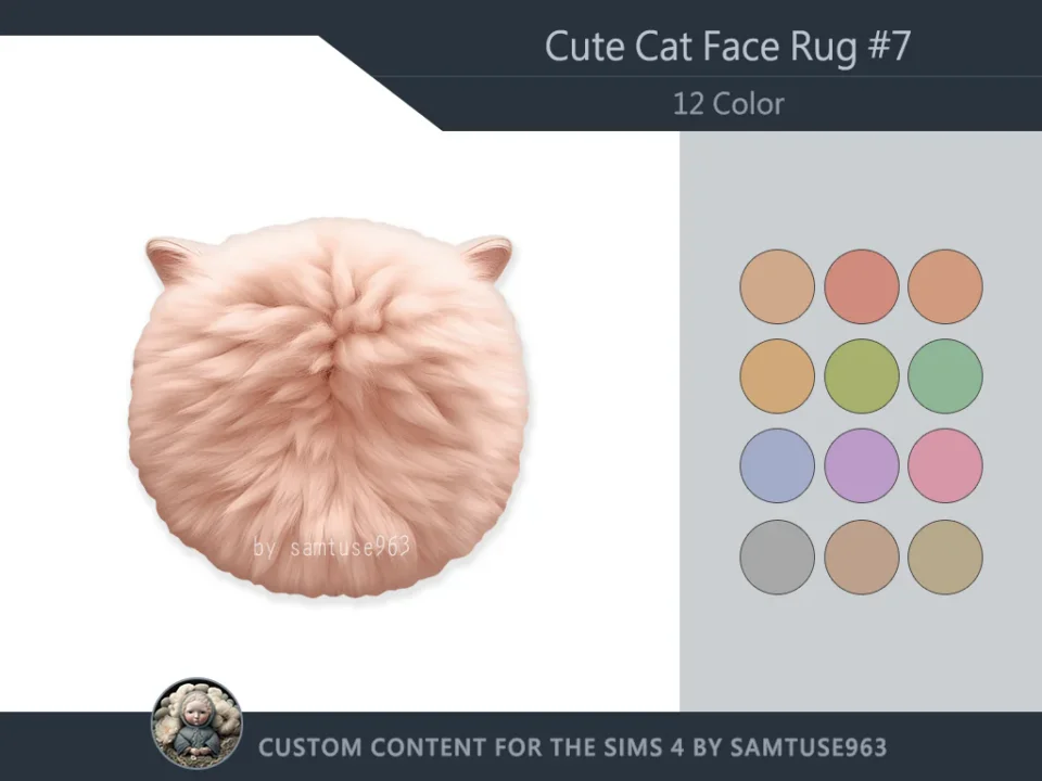 HQ Cute Cat Face Dance Rug #7 Samtuse963