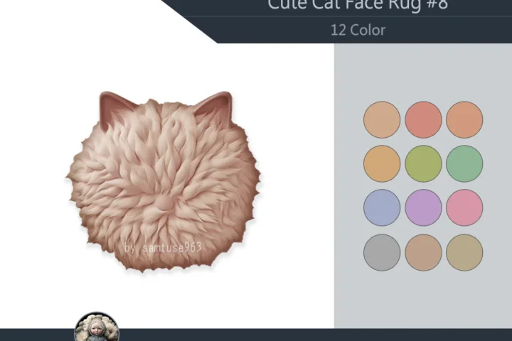 Cute Cat Face Dance Rug #8 Samtuse963
