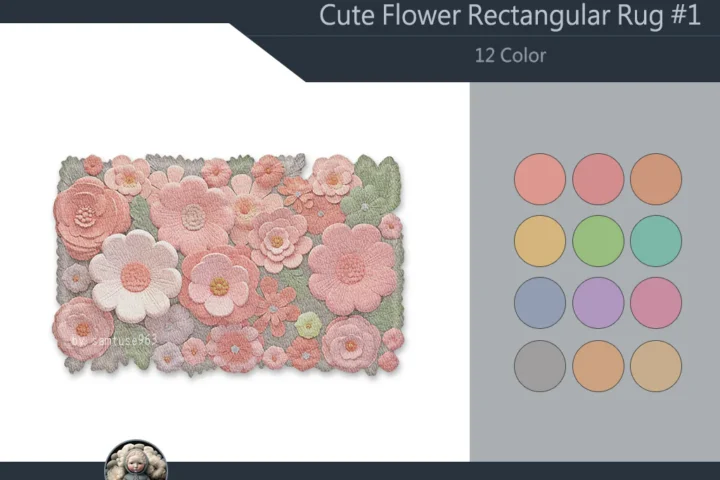 Cute Flower Rectangular Dance Rug #1 Samtuse963