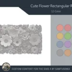 Cute Flower Rectangular Dance Rug #1 Samtuse963
