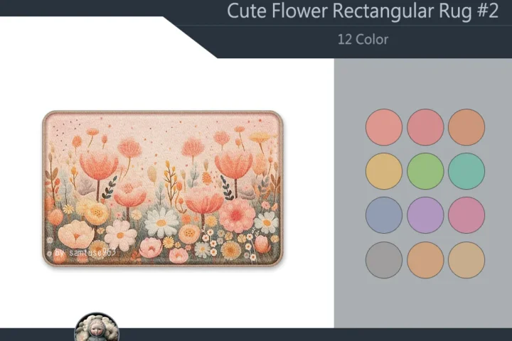 Cute Flower Rectangular Dance Rug #2 Samtuse963
