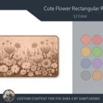 Cute Flower Rectangular Dance Rug #2 Samtuse963