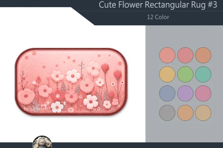 Cute Flower Rectangular Dance Rug #3 Samtuse963