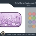 Cute Flower Rectangular Dance Rug #3 Samtuse963