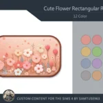 Cute Flower Rectangular Dance Rug #3 Samtuse963
