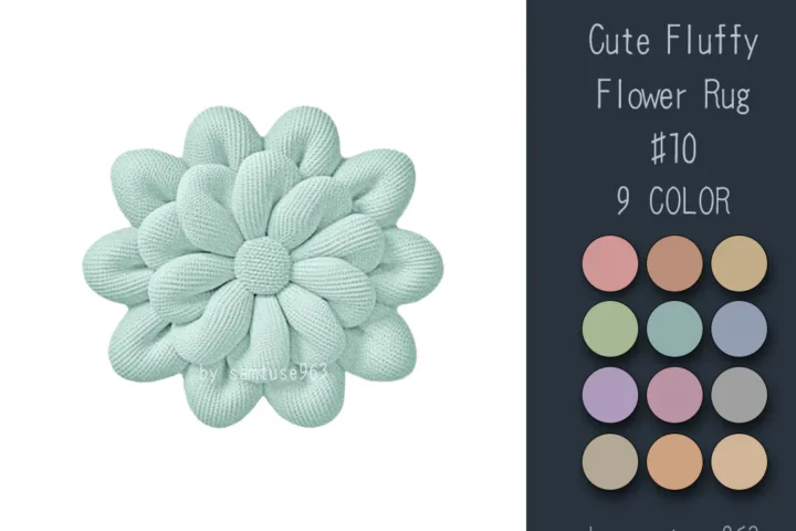Cute Fluffy Flower Dance Rug #10 Samtuse963