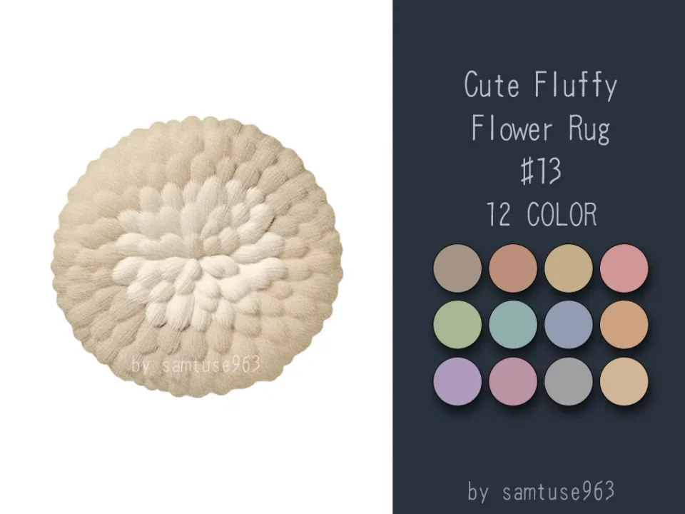 Cute Fluffy Flower Dance Rug #13 Samtuse963