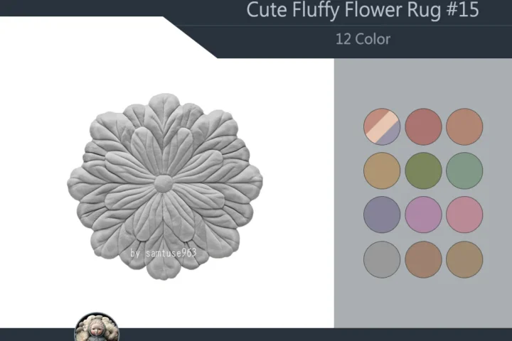 Cute Fluffy Flower Dance Rug #15 Samtuse963