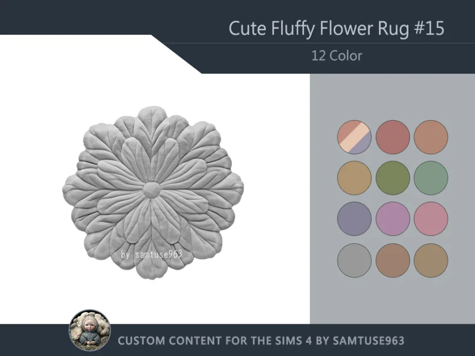 Cute Fluffy Flower Dance Rug #15 Samtuse963