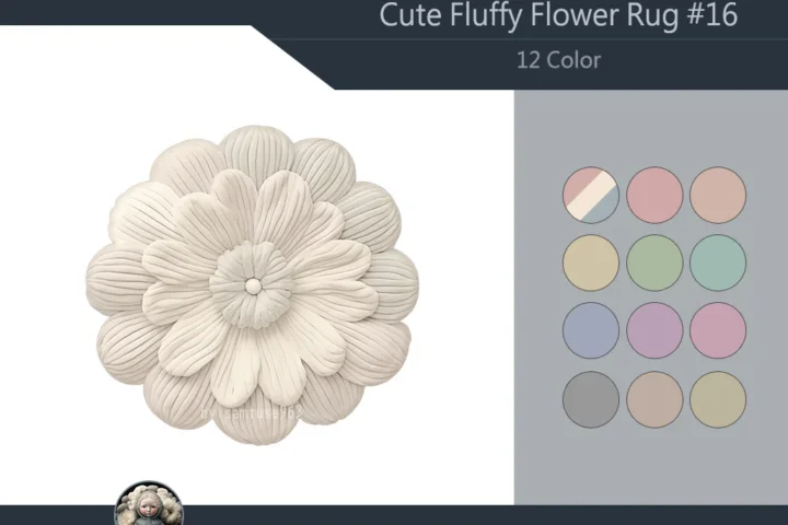 Cute Fluffy Flower Dance Rug #16 Samtuse963