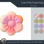 HQ Cute Fluffy Flower Dance Rug #1 Samtuse963