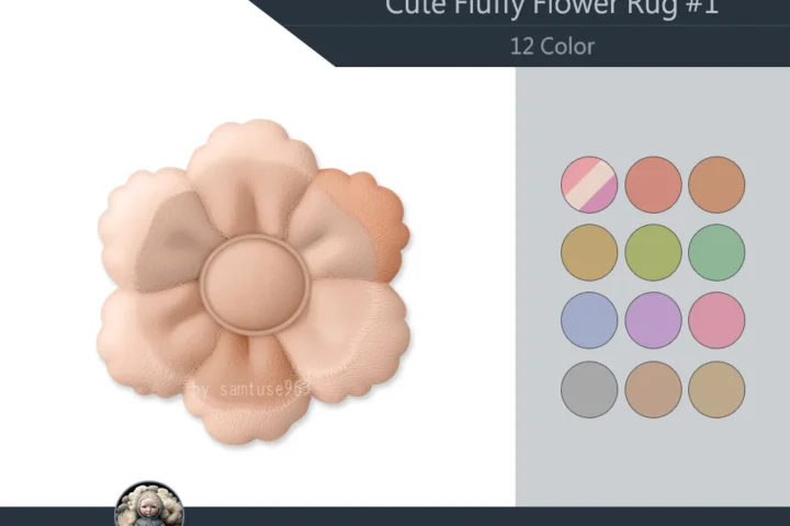 HQ Cute Fluffy Flower Dance Rug #1 Samtuse963