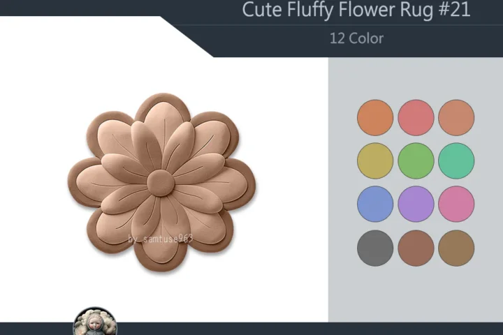 Cute Fluffy Flower Dance Rug #21 Samtuse963