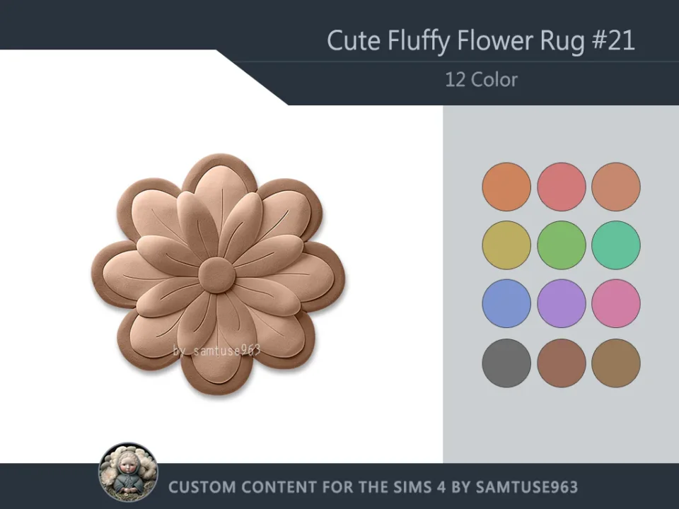 Cute Fluffy Flower Dance Rug #21 Samtuse963
