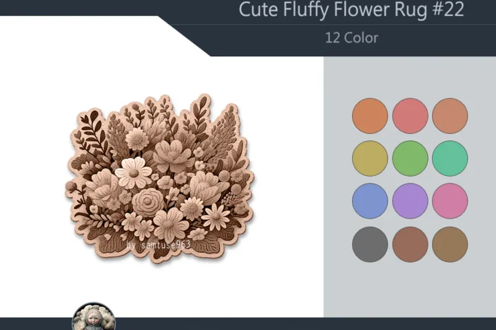Cute Fluffy Flower Dance Rug #22 Samtuse963