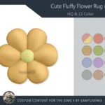 HQ Cute Fluffy Flower Dance Rug #2 Samtuse963