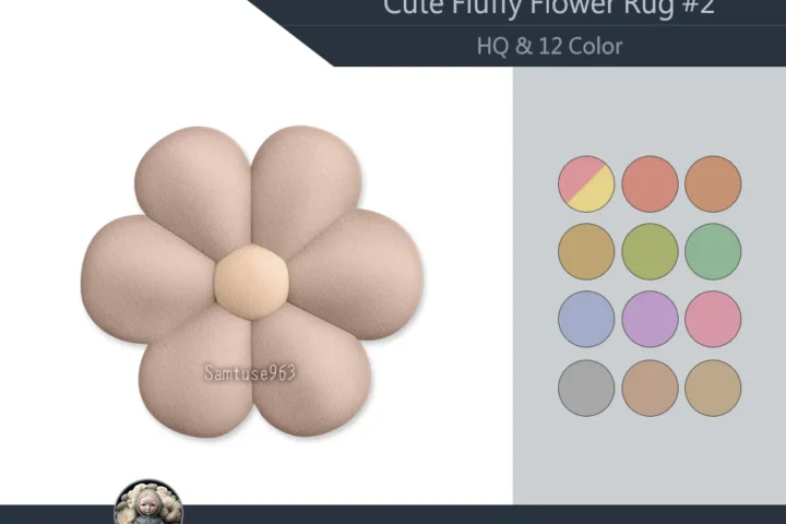 HQ Cute Fluffy Flower Dance Rug #2 Samtuse963