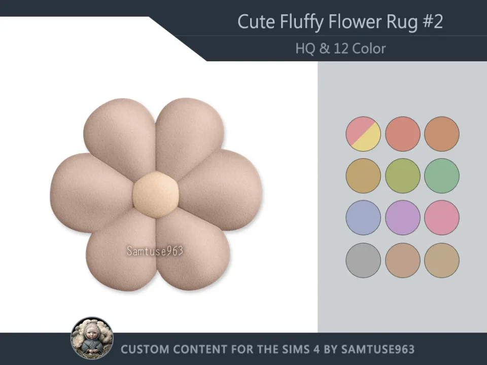 HQ Cute Fluffy Flower Dance Rug #2 Samtuse963