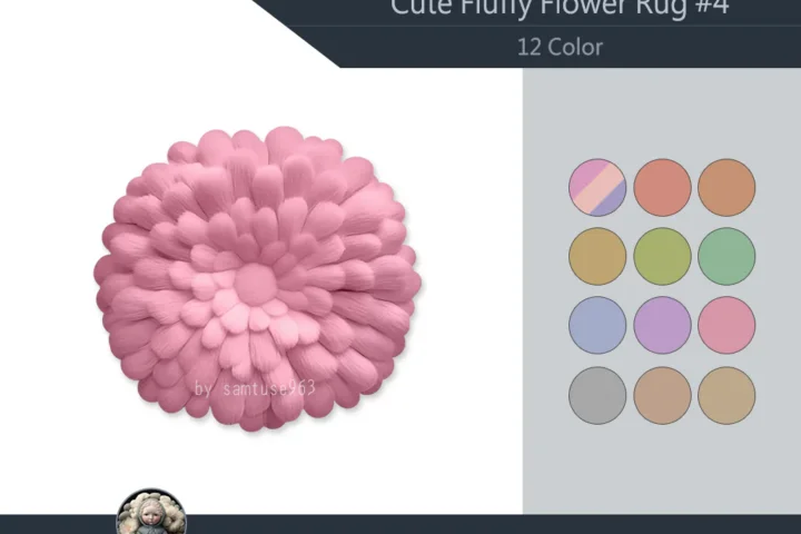 HQ Cute Fluffy Flower Dance Rug #4 Samtuse963
