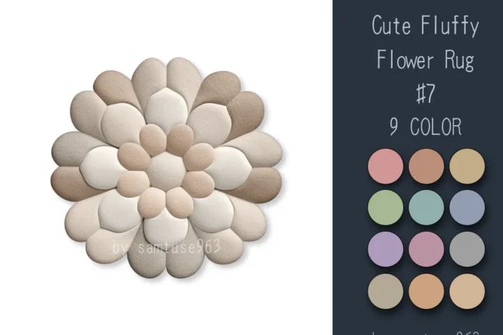 Cute Fluffy Flower Dance Rug #7 Samtuse963
