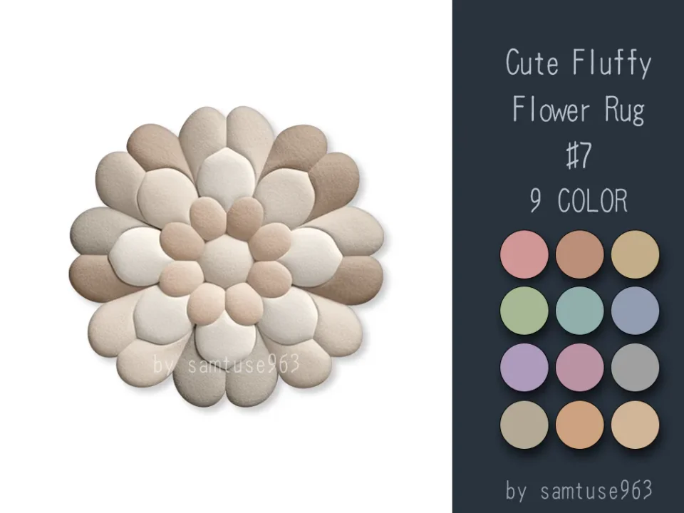 Cute Fluffy Flower Dance Rug #7 Samtuse963