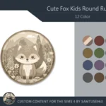 Cute Fox Kids Round Dance Rug #2 Samtuse963