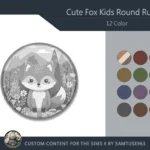 Cute Fox Kids Round Dance Rug #2 Samtuse963