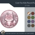 Cute Fox Kids Round Dance Rug #2 Samtuse963