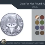 Cute Fox Kids Round Dance Rug #2 Samtuse963