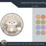 Cute Fox Kids Round Dance Rug #3 Samtuse963