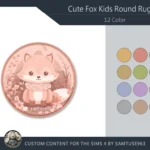 Cute Fox Kids Round Dance Rug #3 Samtuse963