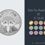 Cute Fox Kids Round Dance Rug #1 Samtuse963