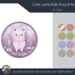 Cute Lama Kids Round Dance Rug #1 Samtuse963